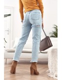 High-waisted jeans trousers Boyfriend 02700 - Online store - Boutique